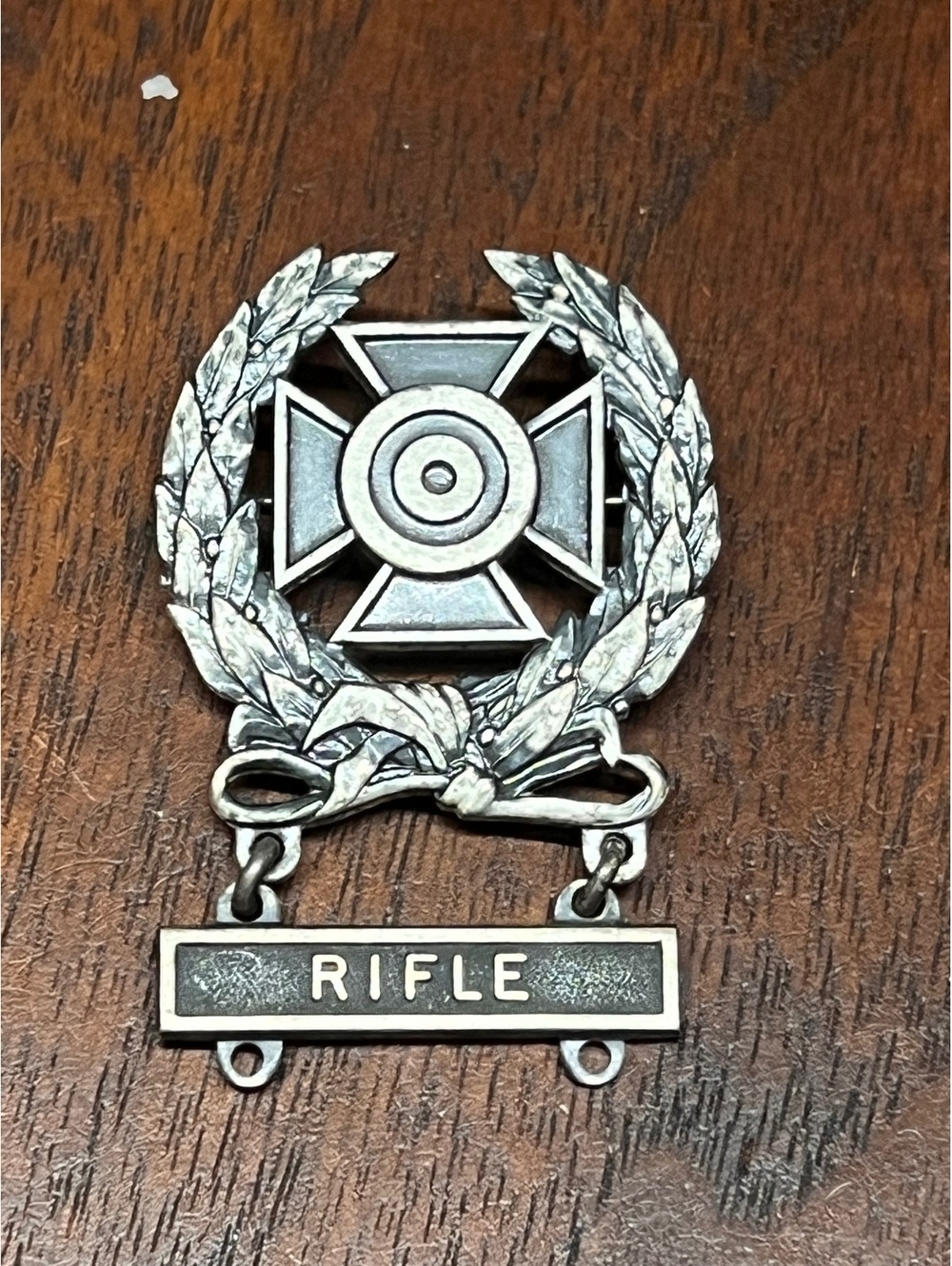 WWII US Army Expert Rifle Qualification Badge Sterling Pin 1K